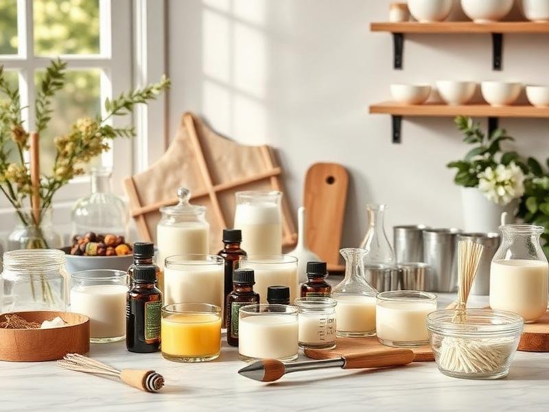 Materiais para produção de velas aromáticas organizados profissionalmente
